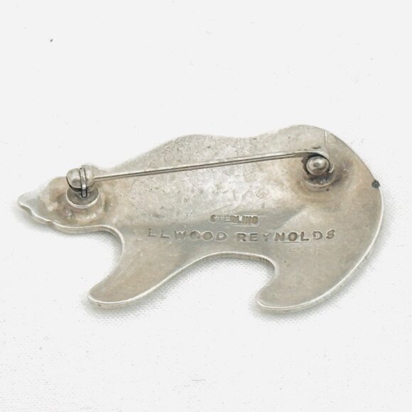 Vintage Native American/Cheyenne Sterling Bear Brooch/Pin By Elwood Reynolds - Picture 4 of 5